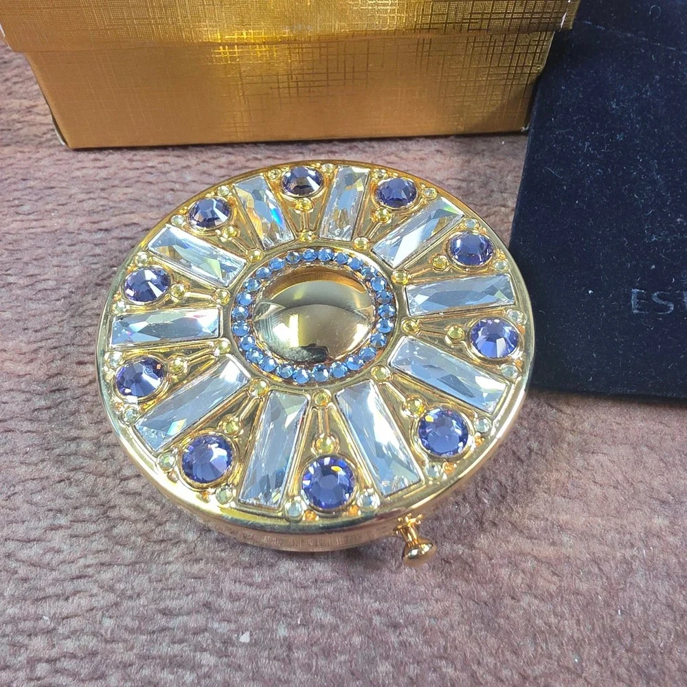 Estee Lauder Re-Nutriv Powder Compact Womens OS Gold Good Crystal Sunburst